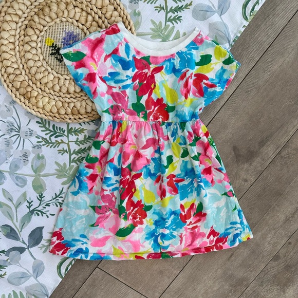 *Play Condition* Old Navy Toddler Girl’s Colorful Floral Casual Dress - Picture 4 of 15